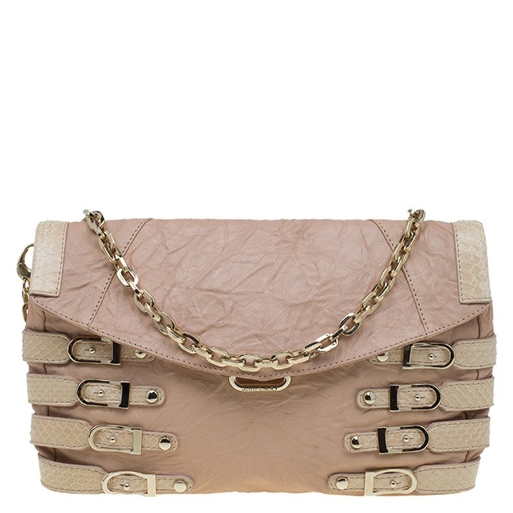 Jimmy Choo Brix Convertible Clutch Python Trim Le… - image 14